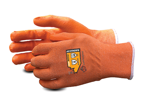 #S18TAGOFN Superior Glove®
TenActiv™ 18-Gauge Composite Filament Fiber Cut-Resistant Orange Hi-Viz Glove with Foam Nitrile Palms